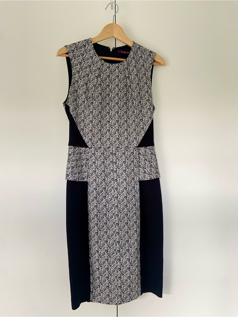 RACHEL ROY Black White Sheath Dress Size 6 Sleeveless Office Work EUC